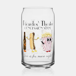 Bioscoop Concessie Stand Hotdog Popcorn Blikvorm Glas