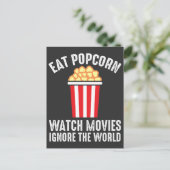 Bioscoop Eat Popcorn Watch Films negeren de wereld Briefkaart (Staand voorkant)