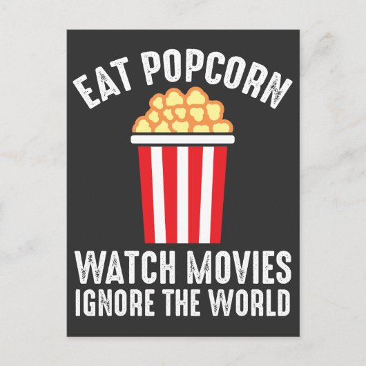 Bioscoop Eat Popcorn Watch Films negeren de wereld Briefkaart (Voorkant)