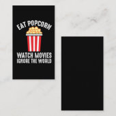 Bioscoop Eat Popcorn Watch Films negeren de wereld Visitekaartje (Voorkant / Achterkant)