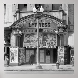 Bioscoop Empress, 1939. Oude foto Poster