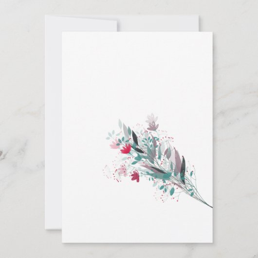 Bioscoop en Bloemen Thema Bruiloft Dank u kaart (Achterkant)