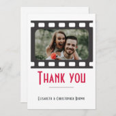 Bioscoop en Bloemen Thema Bruiloft Dank u kaart (Voorkant / Achterkant)