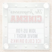 Bioscoop Film Nachttheater Glas Onderzetters (Achterkant)