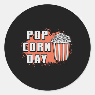 Bioscoop Film Popcorn Day Snack Pop Film Cadeau Id Ronde Sticker