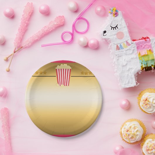 Bioscoop Film Popcorn Ticket Verjaardagsfeestje Ba Papieren Bordje (Feest)