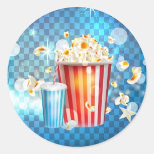 Bioscoop Films Filmavond Verjaardagsfeest Favoriet Ronde Sticker