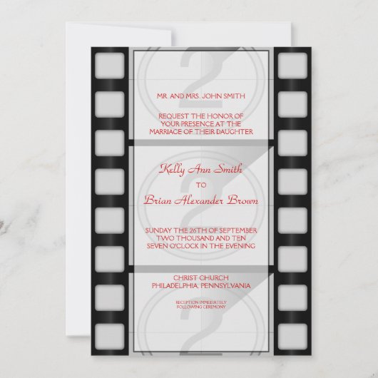 Bioscoop grote rechthoekige uitnodiging (Voorkant)