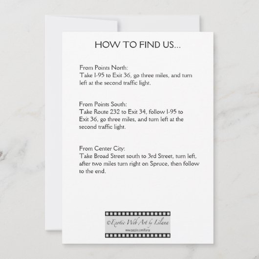 Bioscoop grote rechthoekige uitnodiging (Achterkant)