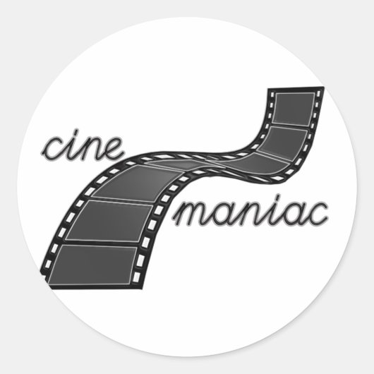 Bioscoop met filmstrip ronde sticker (Voorkant)