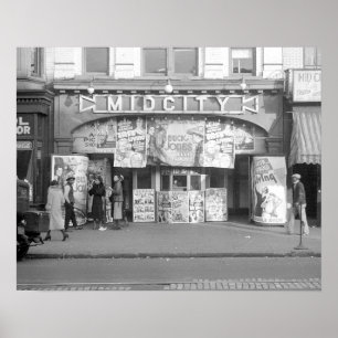Bioscoop Midcity, 1937. Oude foto Poster