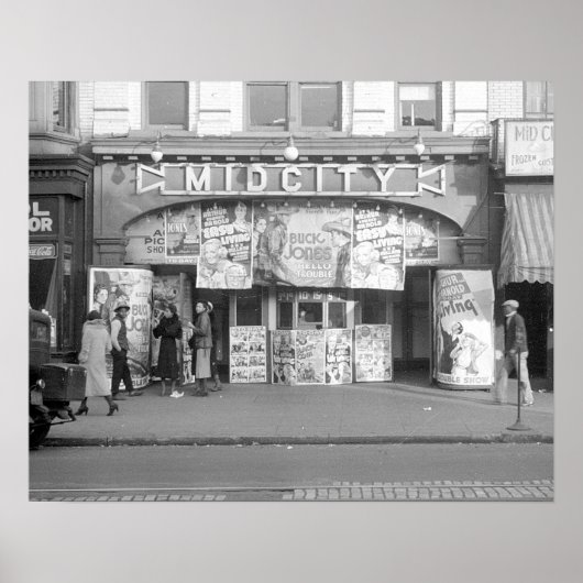 Bioscoop Midcity, 1937. Oude foto Poster (Voorkant)