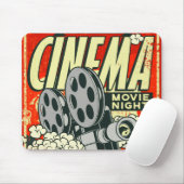 BIOSCOOP: Movie Night Retro Mousepad Muismat (Met muis)
