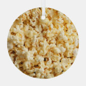 Bioscoop Popcorn volledige achtergrond. Glas Ornament (Achterkant)