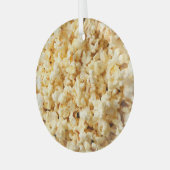 Bioscoop Popcorn volledige achtergrond. Glas Ornament (Voorkant links)