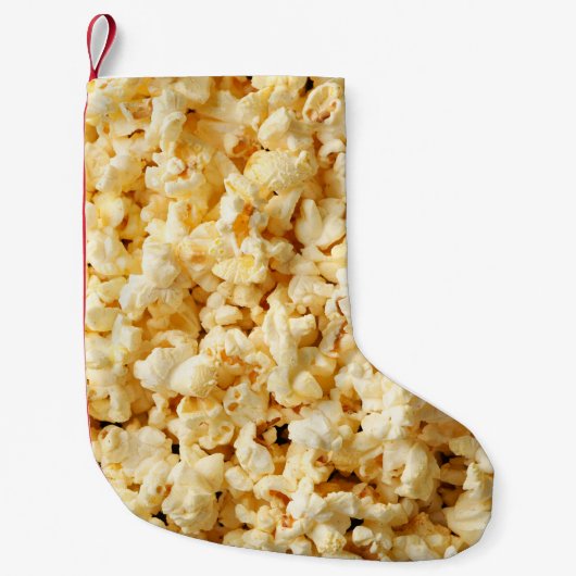 Bioscoop Popcorn volledige achtergrond. Kleine Kerstsok (Voorkant)