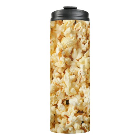 Bioscoop Popcorn volledige achtergrond. Thermosbeker (Voorkant)
