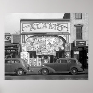 Bioscoop The Alamo, 1937. Oude foto Poster