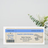 Bioscoop Ticket Verjaardagsuitnodiging Kaart (Staand voorkant)