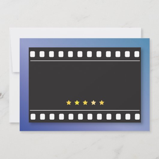 Bioscoop Verjaardag Party Film Boy's Blue Photo Kaart (Achterkant)