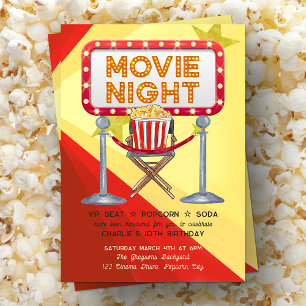 Bioscoopavond Cinema Popcorn Feest Verjaardag Kaart