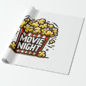 Bioscoopavond Plezierige Speelse Popcorn Cadeaupapier (Uitgerold)