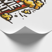 Bioscoopavond Plezierige Speelse Popcorn Cadeaupapier (Hoek)