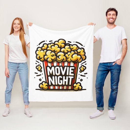 Bioscoopavond Plezierige Speelse Popcorn Fleece Deken (In situ)