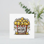 Bioscoopavond Plezierige Speelse Popcorn Kaart (Staand voorkant)