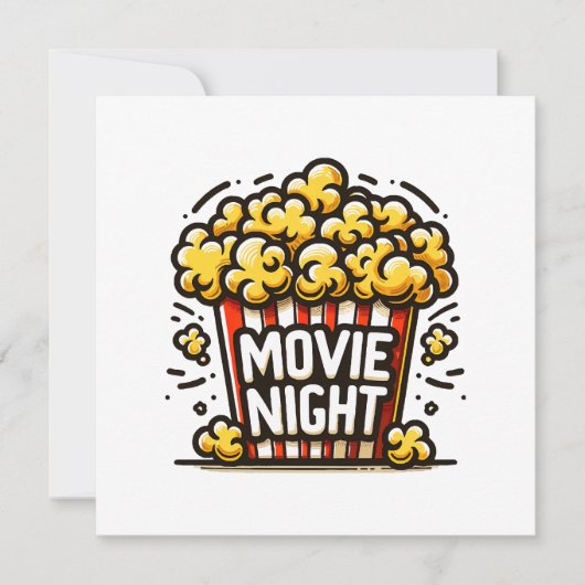 Bioscoopavond Plezierige Speelse Popcorn Kaart (Voorkant)