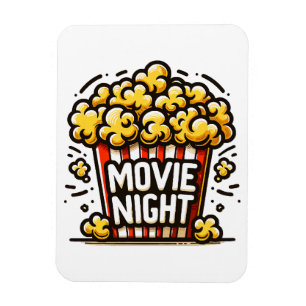 Bioscoopavond Plezierige Speelse Popcorn Magneet
