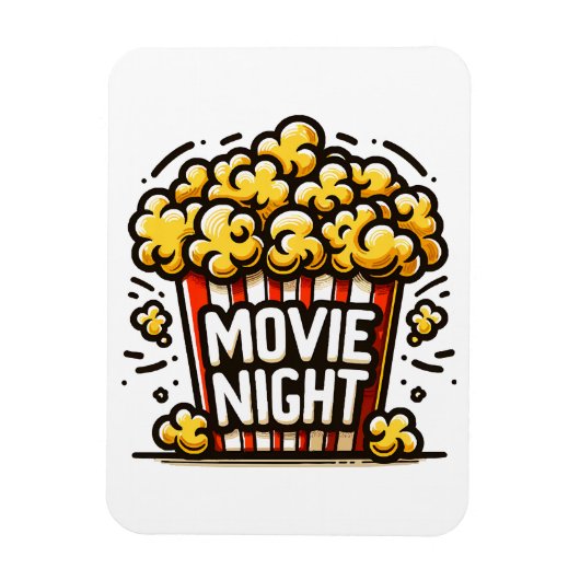 Bioscoopavond Plezierige Speelse Popcorn Magneet (Verticaal)