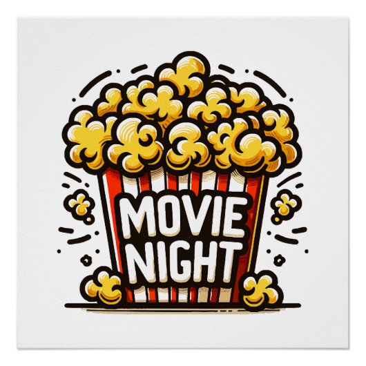 Bioscoopavond Plezierige Speelse Popcorn Perfect Poster (Voorkant)