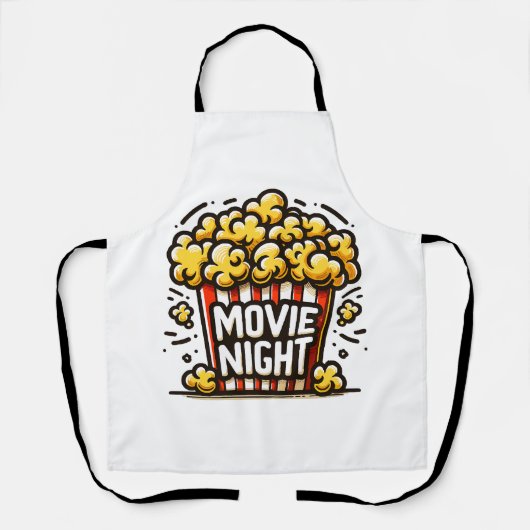 Bioscoopavond Plezierige Speelse Popcorn Schort (Voorkant)