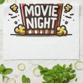 Bioscoopavond Plezierige Speelse Popcorn Theedoek (Gevouwen)