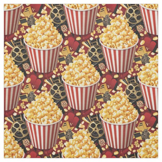 Bioscoopavond Popcorn Naadloos Stof (Swatch)