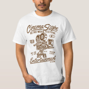 Bioscoopbereik Retro Movie Festival Design T-shirt