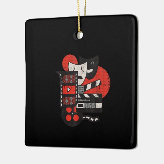 Bioscoopbioscoopspeler of Lover Gift Keramisch Ornament (Links)