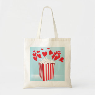 Bioscoopdate Nacht met Popcorn en Harten Tote Bag