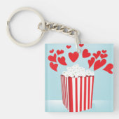 Bioscoopdatum Nacht van Popcorn en Harten Sleutelhanger (Voorkant)