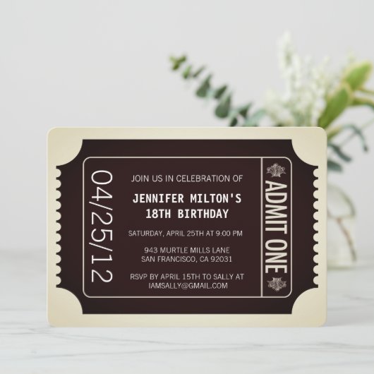 Bioscoopkaartje Kaart (Staand voorkant)