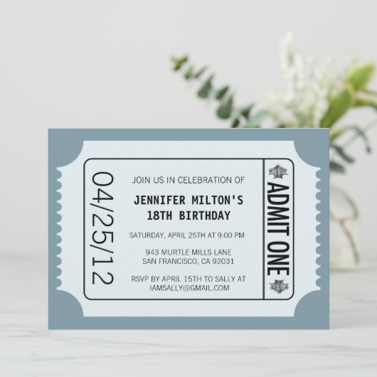 Bioscoopkaartje Kaart (Staand voorkant)