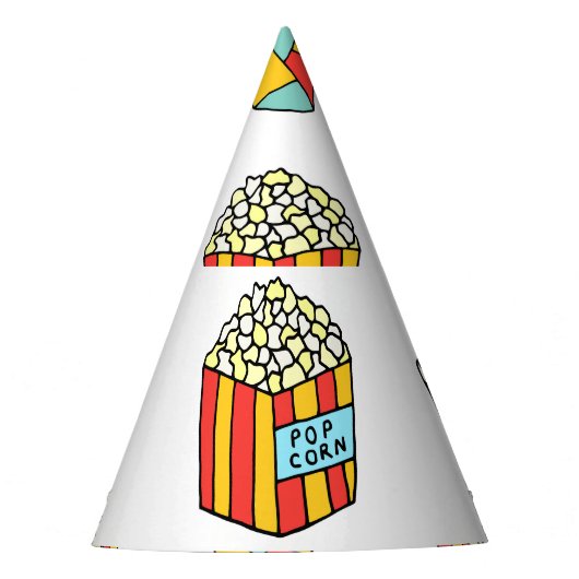 Bioscoopsnacks: doedelpatroon feesthoedjes (Voorkant)