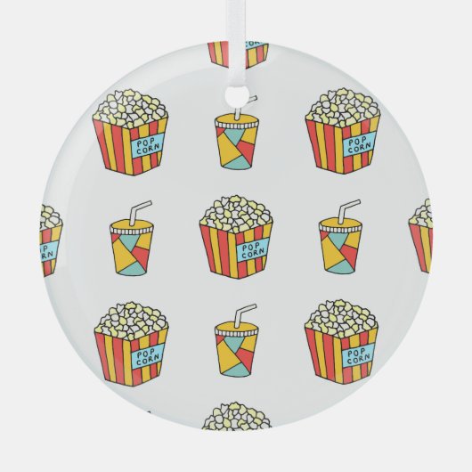 Bioscoopsnacks: doedelpatroon glas ornament (Voorkant)