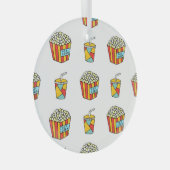 Bioscoopsnacks: doedelpatroon glas ornament (Voorkant Rechts)