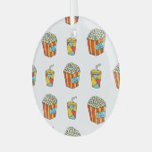 Bioscoopsnacks: doedelpatroon glas ornament (Voorkant links)