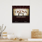Bioscooptheater Groovy Retro Movie Night Home Cine Poster (Keuken)