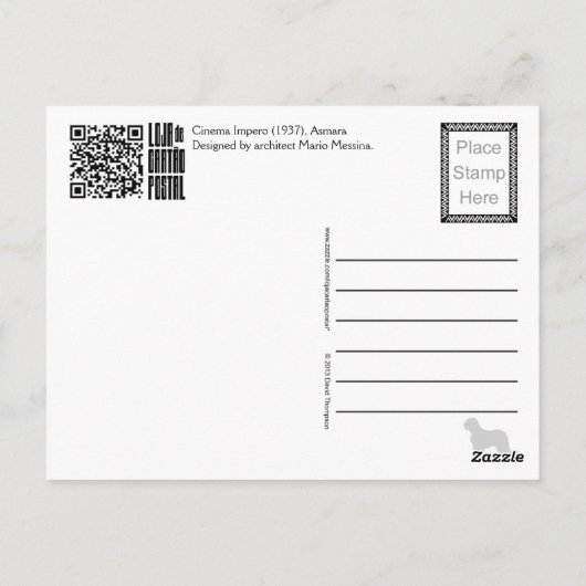 Bioskoop Impero, Asmara Briefkaart (Achterkant)