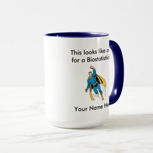 Biostatisticus Male Superheld Mok (Voorkant rechts)