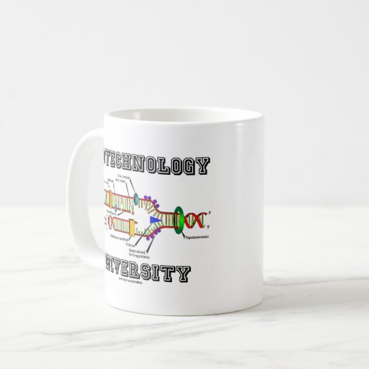 Biotechnologie University (DNA-replicatie) Koffiemok (Voorkant links)